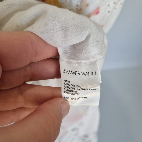 Zimmermann Belle Bustier White Floral Embroidered Eyelet Midi Dress Size 2 - Picture 10 of 11